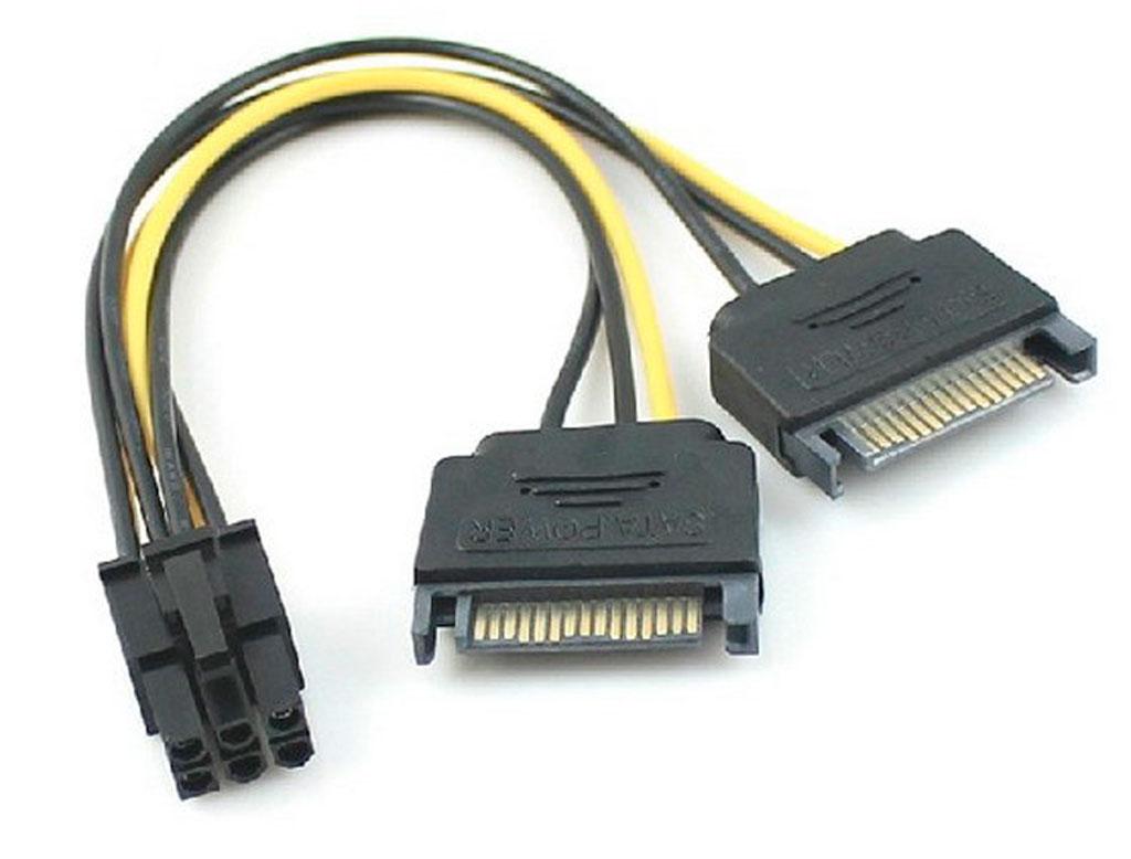 Перехідник 2 x SATA to 6pin PCIEx