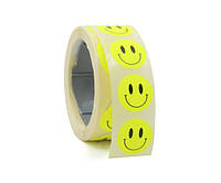 Декоративні наклейки "Посмішка" 500 шт 18 мм, стікери смайлики канцелярські самоклейні, офісні етикетки