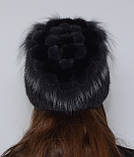 Норкова шапка жіноча на плетеній основі "Петлі", фото 3