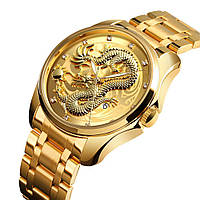 Мужские наручные часы Skmei 9193 Дракон золотой