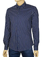 Смугаста чоловіча сорочка Desibel 2129 C-12 H синього кольору