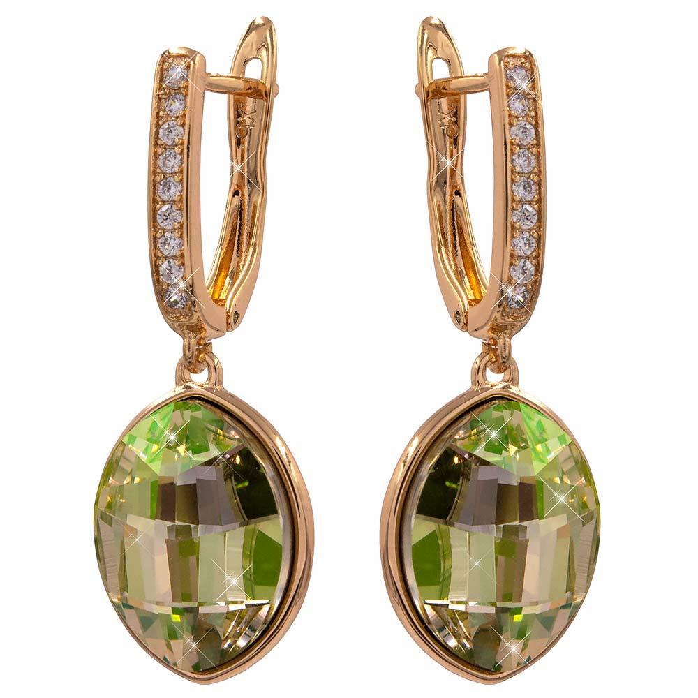 Серьги родиум Swarovski Crystals "Овал"