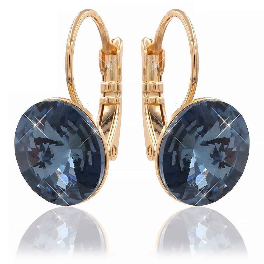 Сережки лимонна позолота Swarovski Crystals 1,2 см