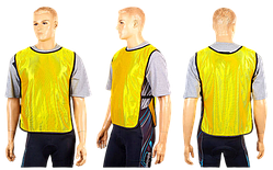 Манишка футбольна тренерівська чоловіча з гумкою (PL, р-р XL-66х44+20 см, жовтий колір)