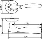 PUNTO Ручка роздільна RUMBA TL SN/CP-3 матовий нікель/хром, фото 2