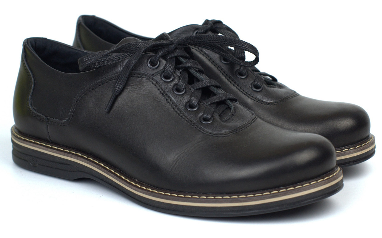 Великий розмір шкіряні чоловічі полегшені туфлі чорні Rosso Avangard Prince 2 Black Comfort BS