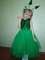 Зелене дитяче пишне плаття Ялинка з блискітками