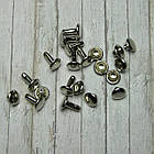 Хольнітени двосторонні для шкіри Закльопки срібло 8*10мм 10шт (FHL004), фото 2