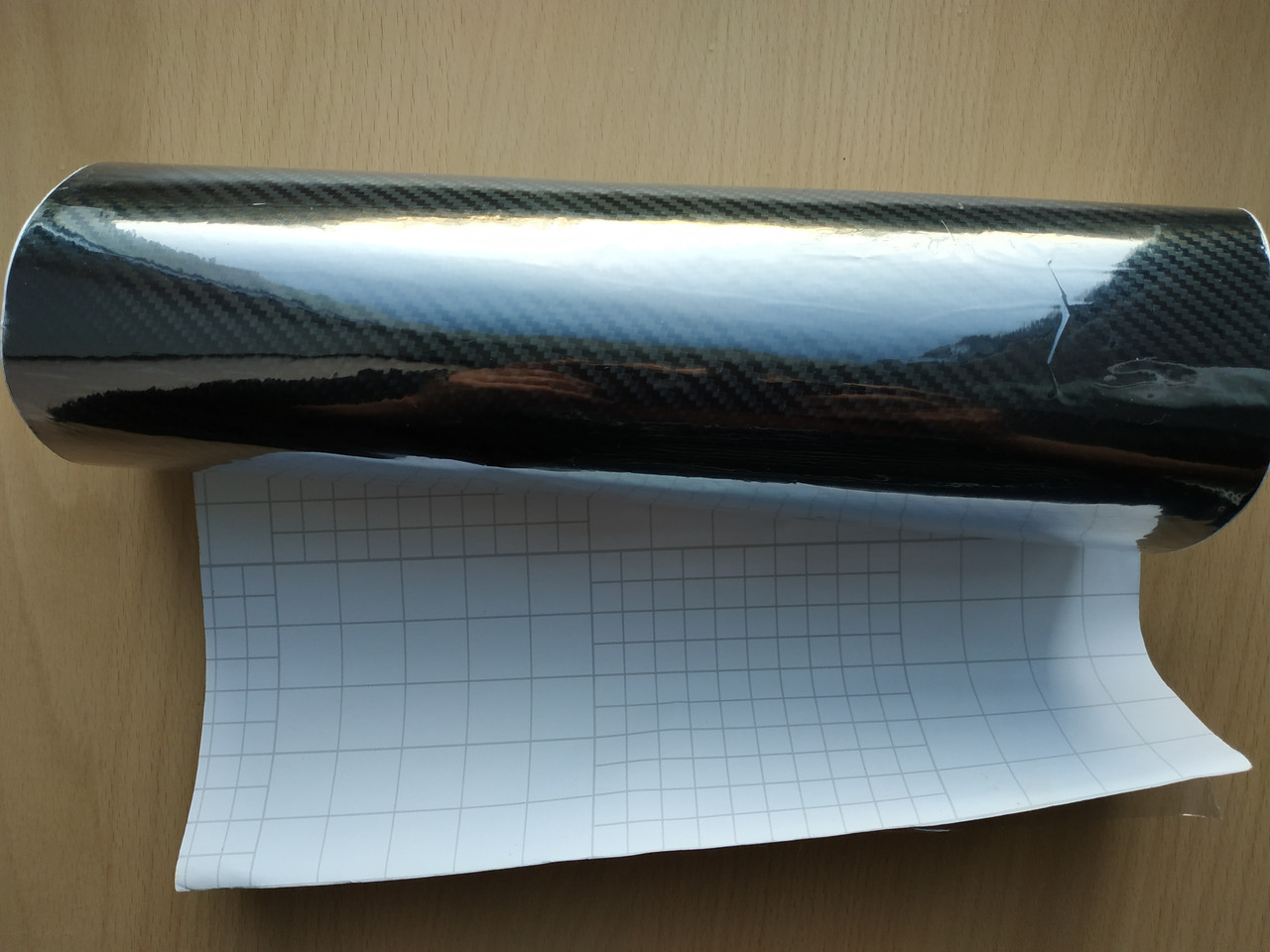 Карбоновая пленка самоклейка 5D глянец с микроканалами 30 см х 150 см - фото 5 - id-p1078068355