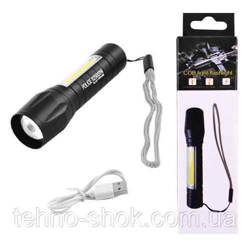 Ліхтар Police 511-XPE+COB, Li-Ion акумулятор, zoom, ЗУ mircoUSB