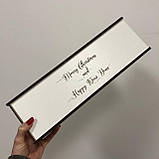 Упаковка для вина у подарунок з гравіюванням Merry Christmas and Happy New Year Manific Decor Новорічна Біла, фото 3