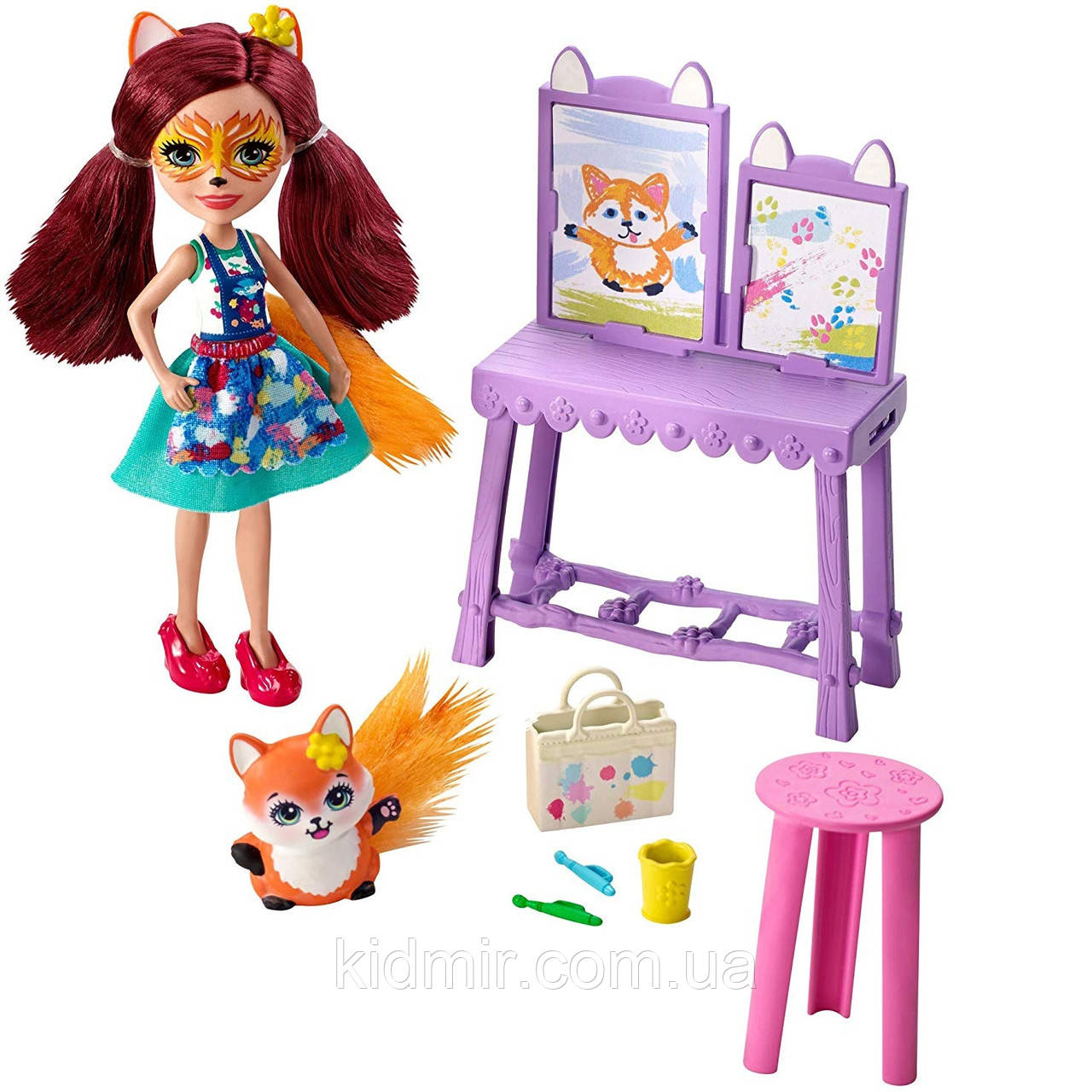 Набір Enchantimals Художня студія і лялька Лисиця Фелісіті GBX03, фото 1