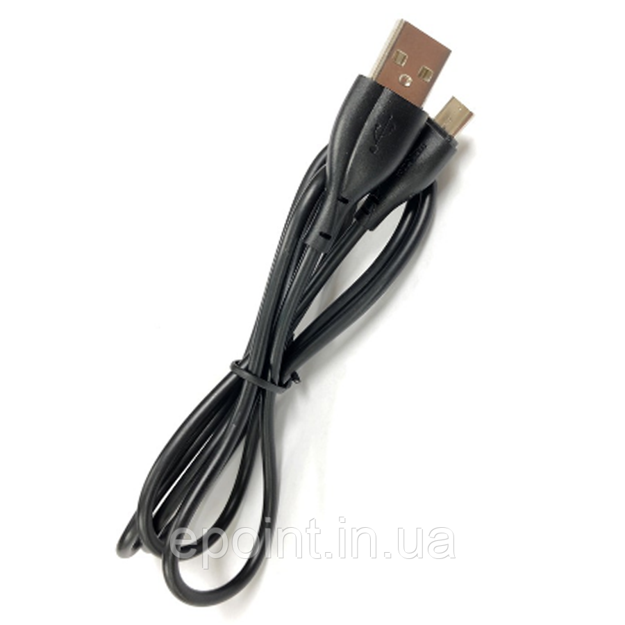 Кабель USB — Micro USB, MOXOM, тип звичайний, довжина 1 м, чорний