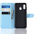 Чохол-книжка Litchie Wallet для Samsung A405 Galaxy A40 Блакитний, фото 3