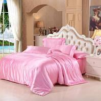 Постельное белье Атлас Розовое Комплект постельного белья полутороспальный, евро, двуспальный
