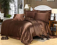 Постельное белье Атлас Шоколад Комплект постельного белья полутороспальный, евро, двуспальный