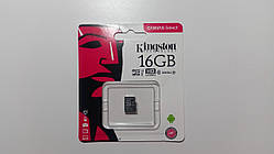 Картка пам'яті Kingston microSDHC Class 10, 16GB