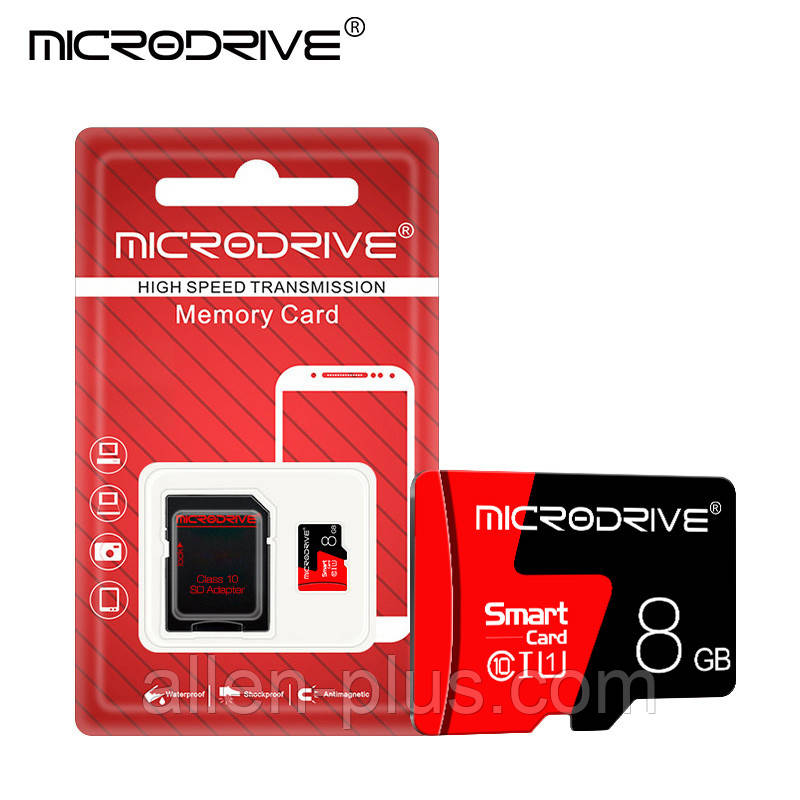 Картка пам'яті MicroDrive microSDHC Class 10, 8GB
