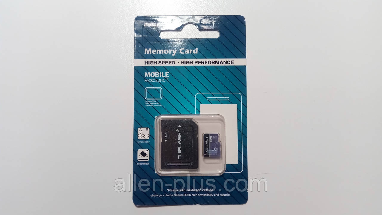 Картка пам'яті NUIFLASH microSDHC Class 10, 8GB