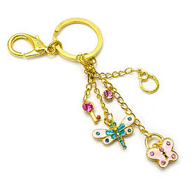 Брелок зі стразами "Метелик і бабка"