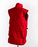 Жилет Garment Factory утеплений стьобаний на блискавці подовжений унісекс червоний 46 розмір, фото 2