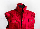 Жилет Garment Factory утеплений стьобаний на блискавці подовжений унісекс червоний 46 розмір, фото 8