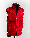 Жилет Garment Factory утеплений стьобаний на блискавці подовжений унісекс червоний 58 розмір, фото 6