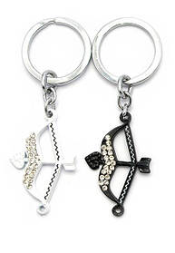 Брелоки для закоханих (Q) "Лук" чорно-білий