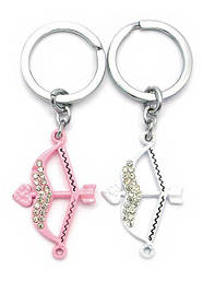 Брелоки для закоханих (Q) "Лук" біло-рожевий