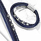 Чоловічий шкіряний браслет темно-синій Spikes SLQ-1013B, р. 19 і 20.5 см., фото 3