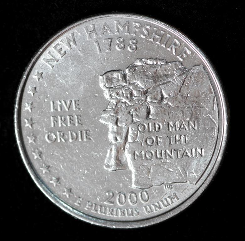 Монета США 25 центів 2000 р. Нью - Гемпшир