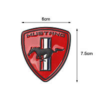 3D емблема MUSTANG червоний, фото 3