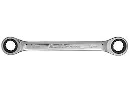 Ключ накидний трещоточный Professional 14x15 мм CrV дзеркальний хром (145049)