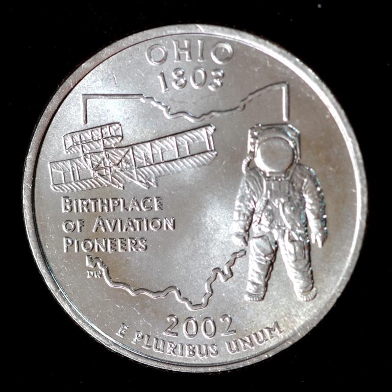 Монета США 25 центів 2002 р. Огайо