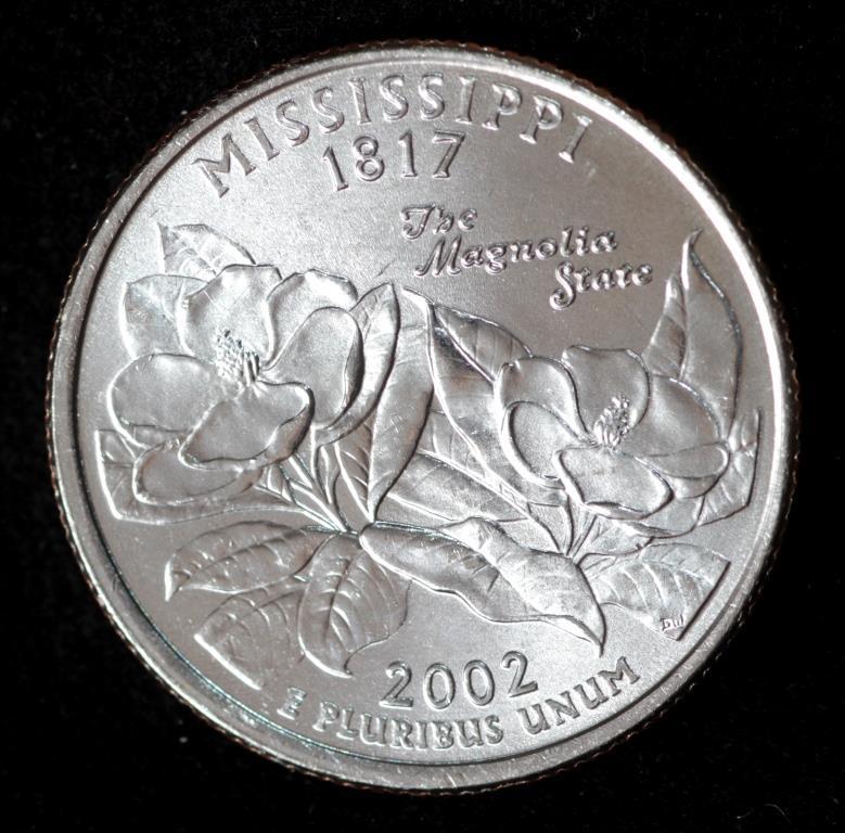 Монета США 25 центів 2002 р. Міссісіпі, фото 1