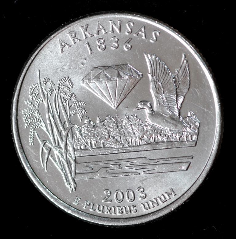 Монета США 25 центів 2003 р. Арканзас