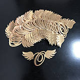 Декор на тарілку Ангелські крильця з літерою Manific Decor із дзеркального пластику 20 штук Золоті 14*6 см, фото 5