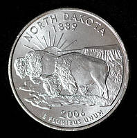 Монета США 25 центів 2006 р. Північна Дакота