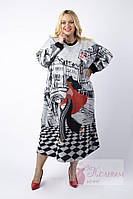 Сукня модерна з яскравим малюнком 54 56 58 Darkwin