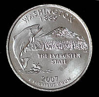 Монета США 25 центів 2007 р. Вашингтон