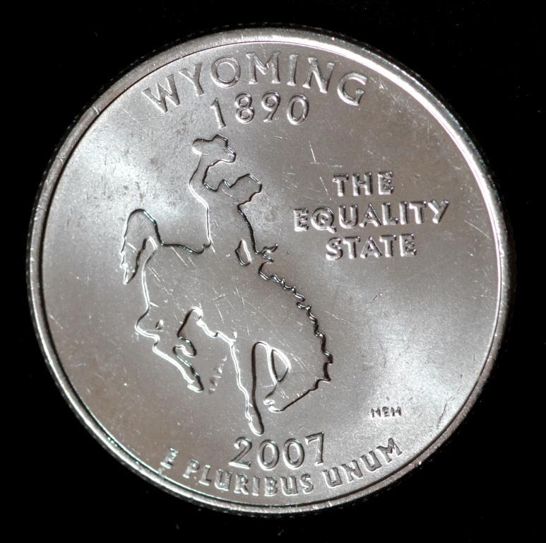 Монета США 25 центів 2007 р. Вайомінг