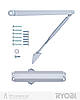 Дверний довідник накладний RYOBI *1500 D-1504 SILVER STD_ARM EN_2/3/4 до_80 кг 1100 мм FIRE, фото 6