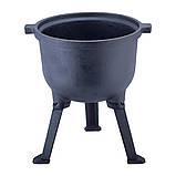 Казан чавунний з кришкою Kamille KM-4800V 4л Казан на ніжках для приготування їжі на вогні та плиті, фото 8