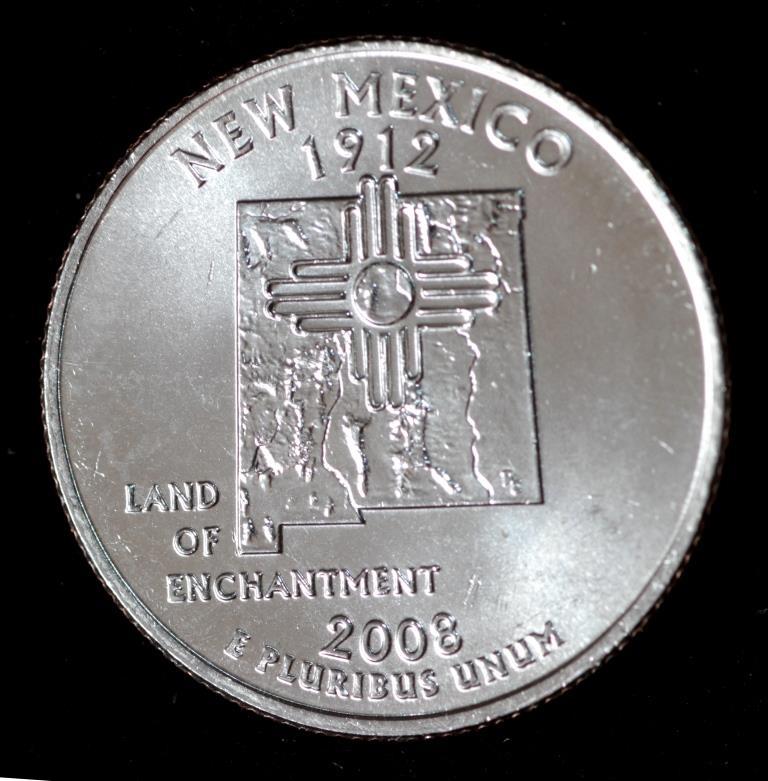 Монета США 25 центів 2008 р. Нью - Мексико