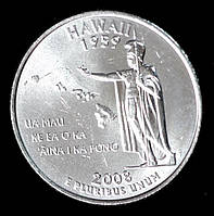 Монета США 25 центів 2008 р. Гаваї