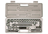 Набор слесарно-монтажный с квадратом Sparta 1/2", 24 предмета, в пластиковом боксе