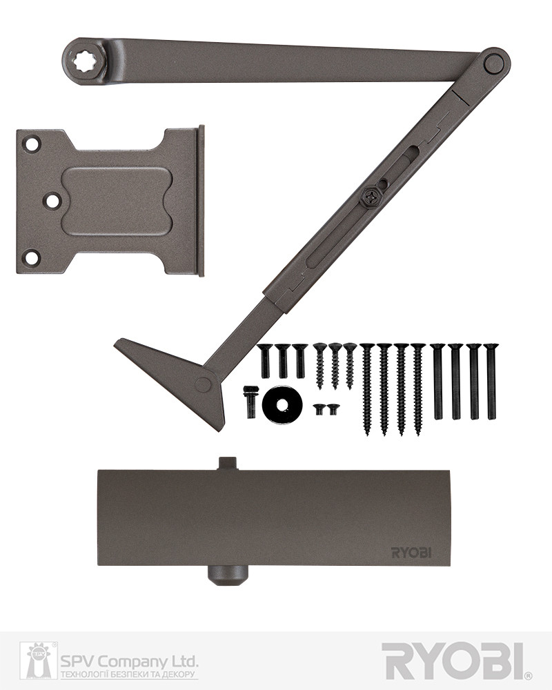 Доводчик накладний з кронштейном RYOBI 1200 D-1200P(U) METALLIC_BRONZE UNIV_ARM EN_2/3/4 80 кг 1100 мм