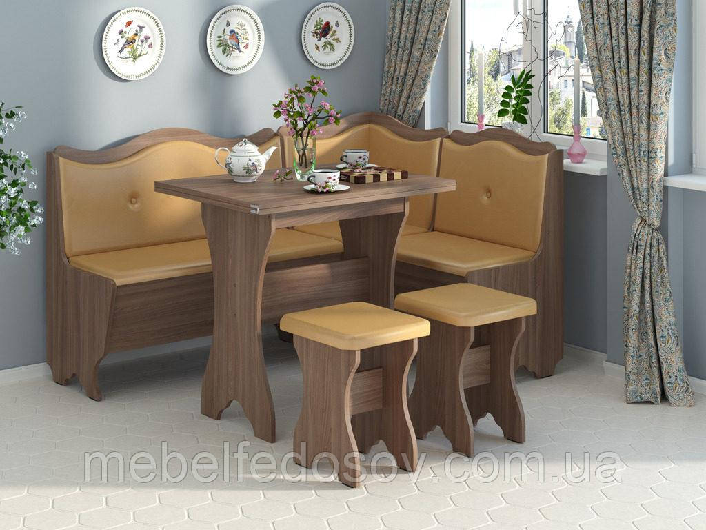 Кухонний куточок з розкладним столом Герцог (Пехотін) 1500х1100х850мм, фото 1