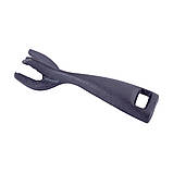 Сковорода чавунна Kamille KM-4809V 25см Сковорода зі знімною ручкою Сковорода з дерев'яною підставкою, фото 4