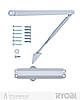 Доводчик дверного накладного типу RYOBI * 1500 D-1554 SILVER STD_ARM EN_2/3/4 до_80 кг 1100 мм FIRE, фото 3